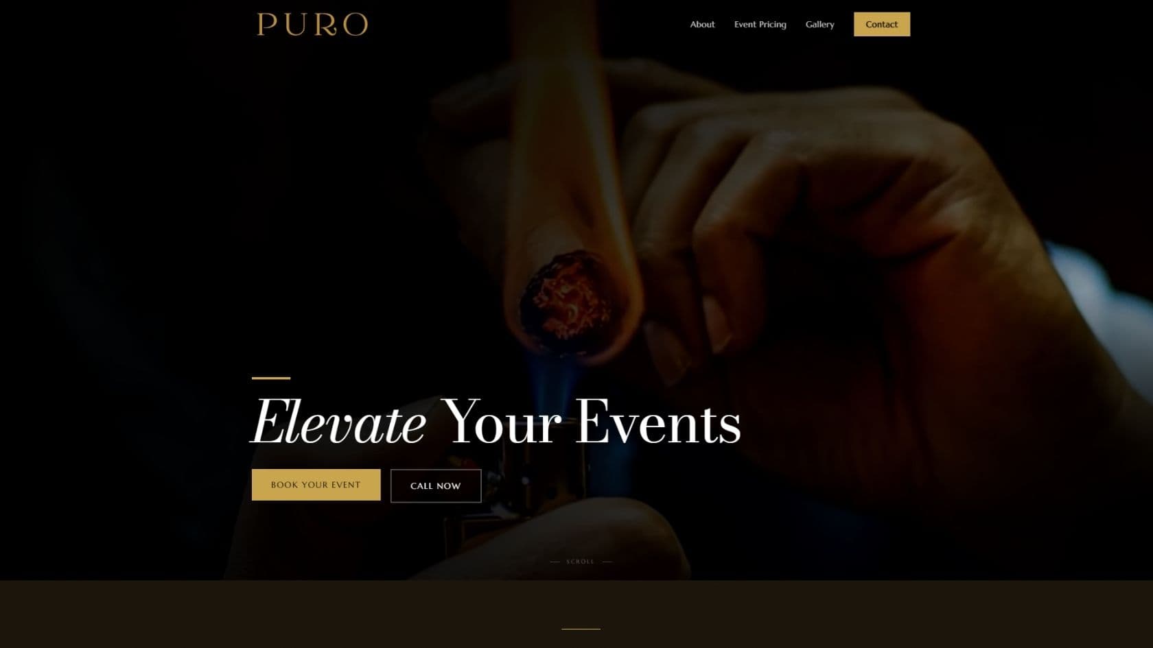 Puro Tobacco Events desktop view