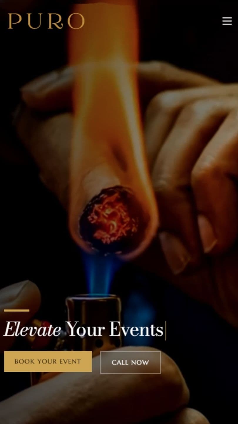 Puro Tobacco Events mobile view